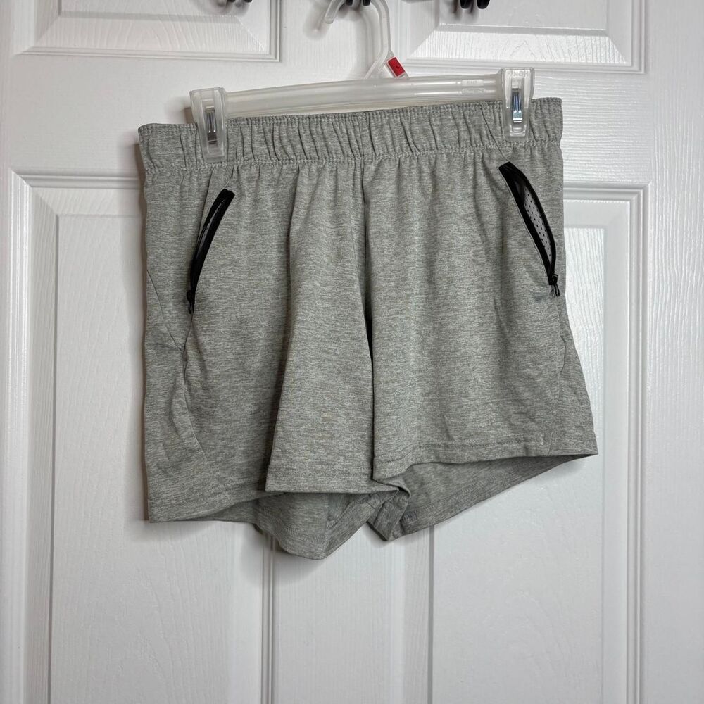 Liberty Pro Women's S Gray Athletic Shorts Zip Pockets Elastic Waist